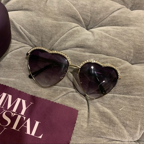 SOLD Jimmy Crystal New York Swarovski Crystal Heart Sunglasses SOLD - Picture 3 of 4